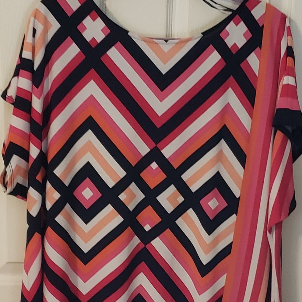 Sandra Darren Multi-Colored Shift Dress